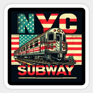 NYC Subway Usa Flag Sticker